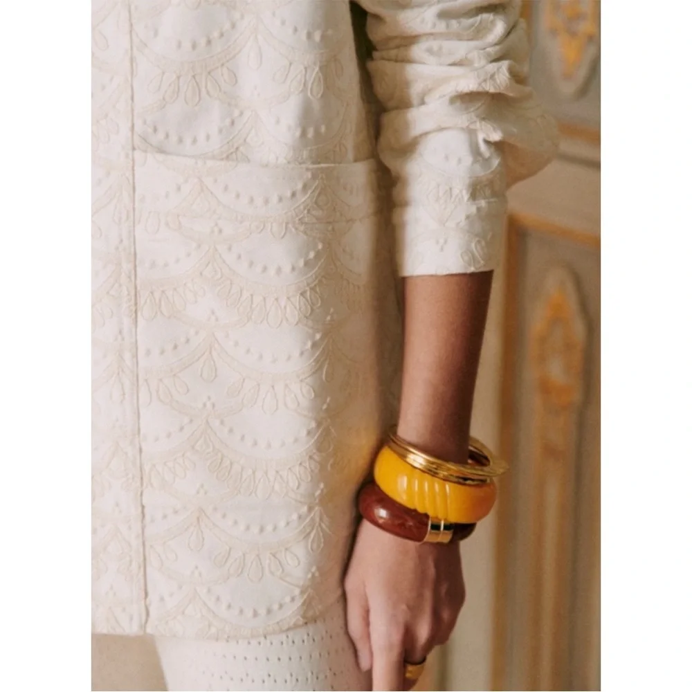 Sezane Cream Textured Jacket - Picture 9 of 16